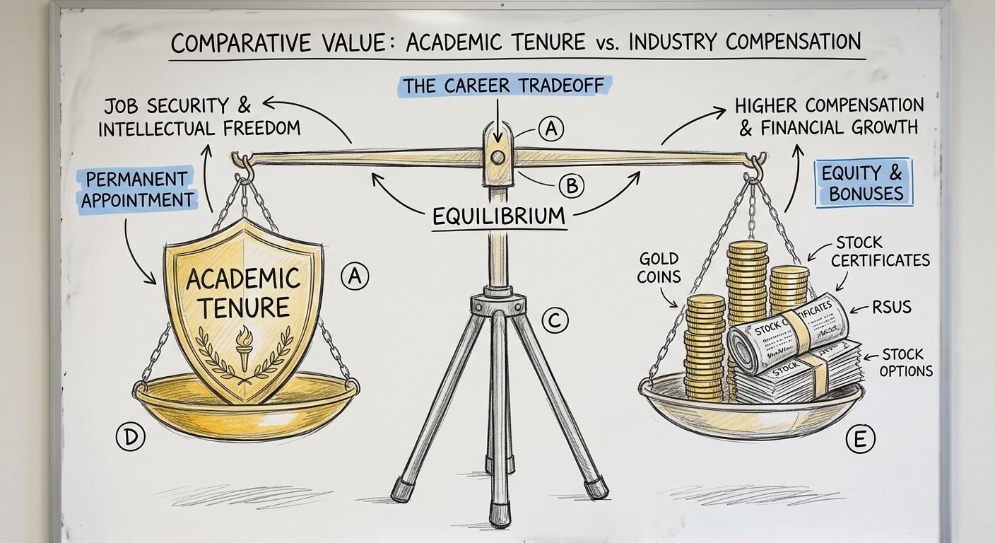 A balanced brass scale weighing a golden shield representing